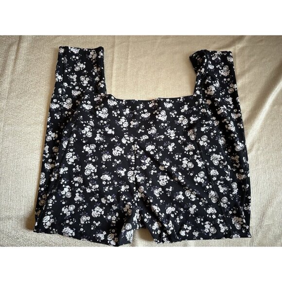 Victoria’s Secret Pink Ultimate High Waisted‎ Black Floral Legging Size Large - Picture 7 of 9